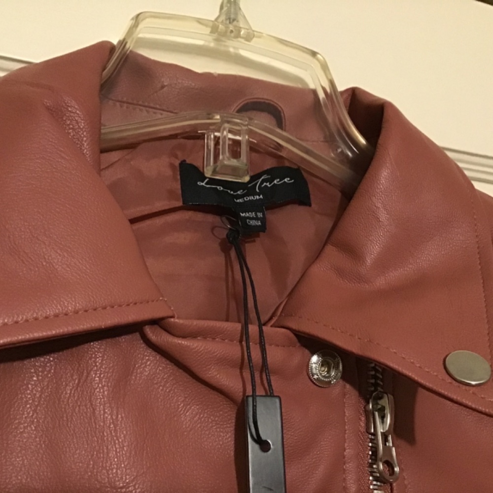 CCO💝2xHP Mauve sz med faux leather moto jacket - Picture 5 of 14